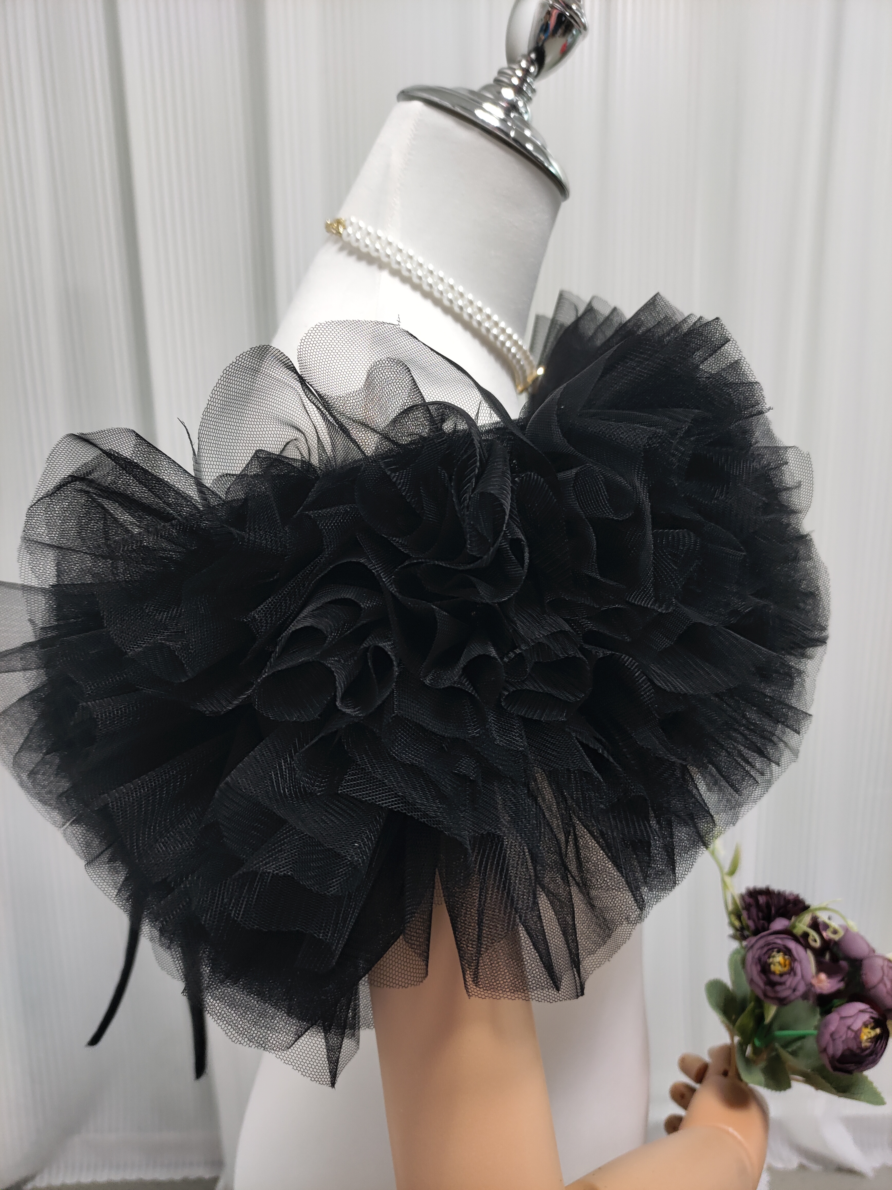 オフショルダー 取り外し ブラック ストレッチ ソフトチュール 可愛い 花嫁/前撮り