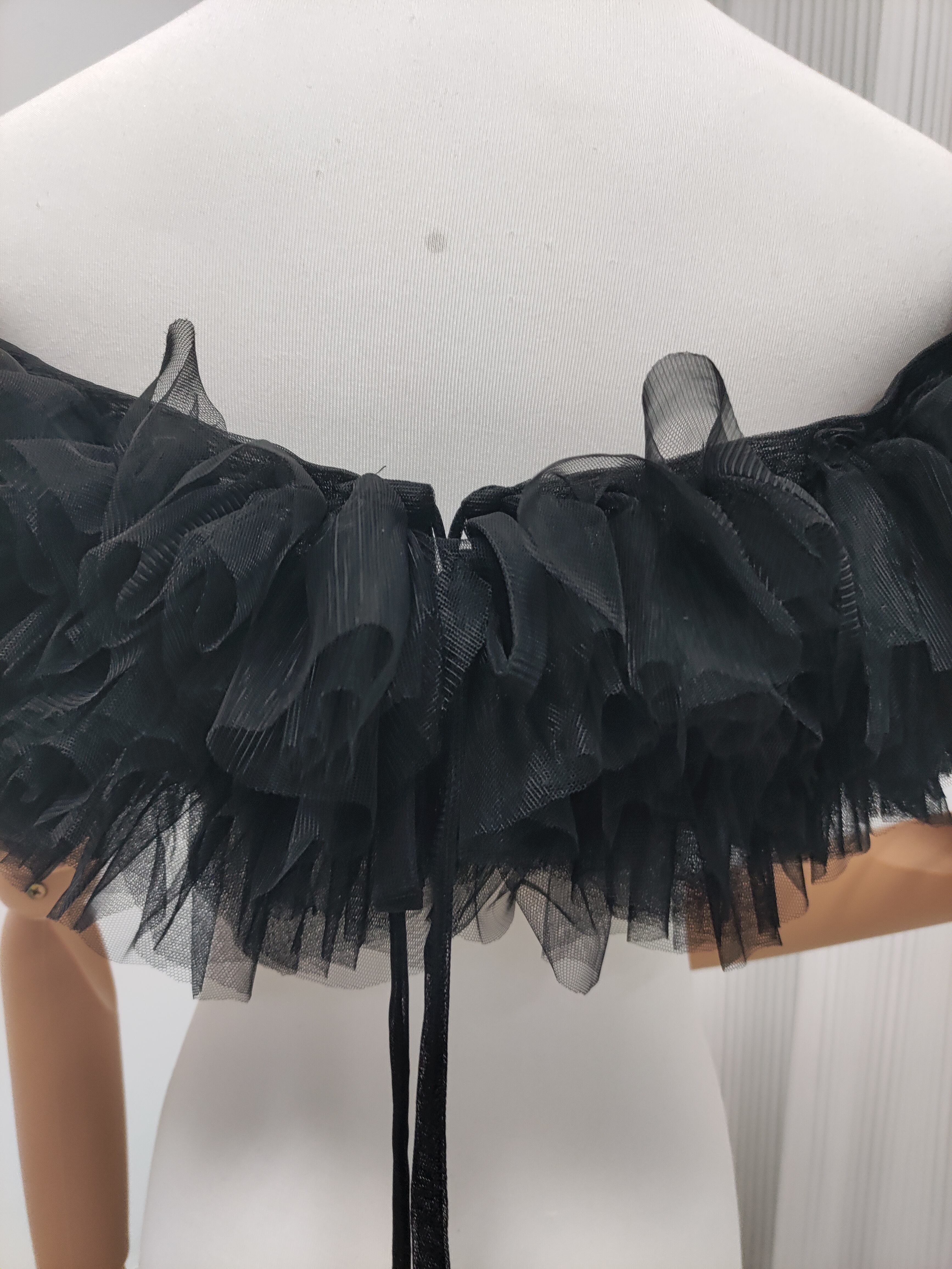 オフショルダー 取り外し ブラック ストレッチ ソフトチュール 可愛い 花嫁/前撮り