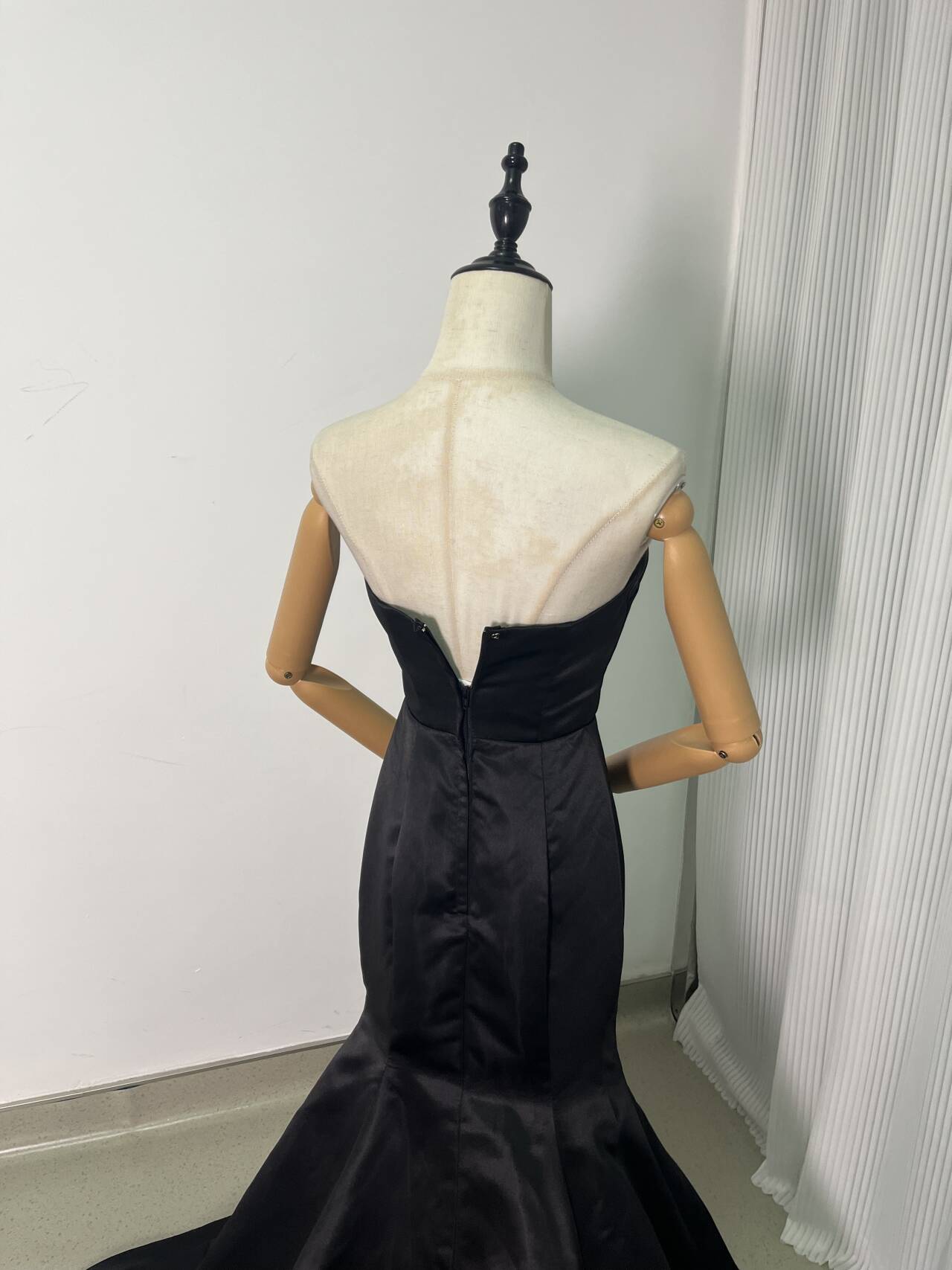 エレガント ブラック パーティードレス マーメイドライン ベアトップ ファスナー 演奏会/音楽会