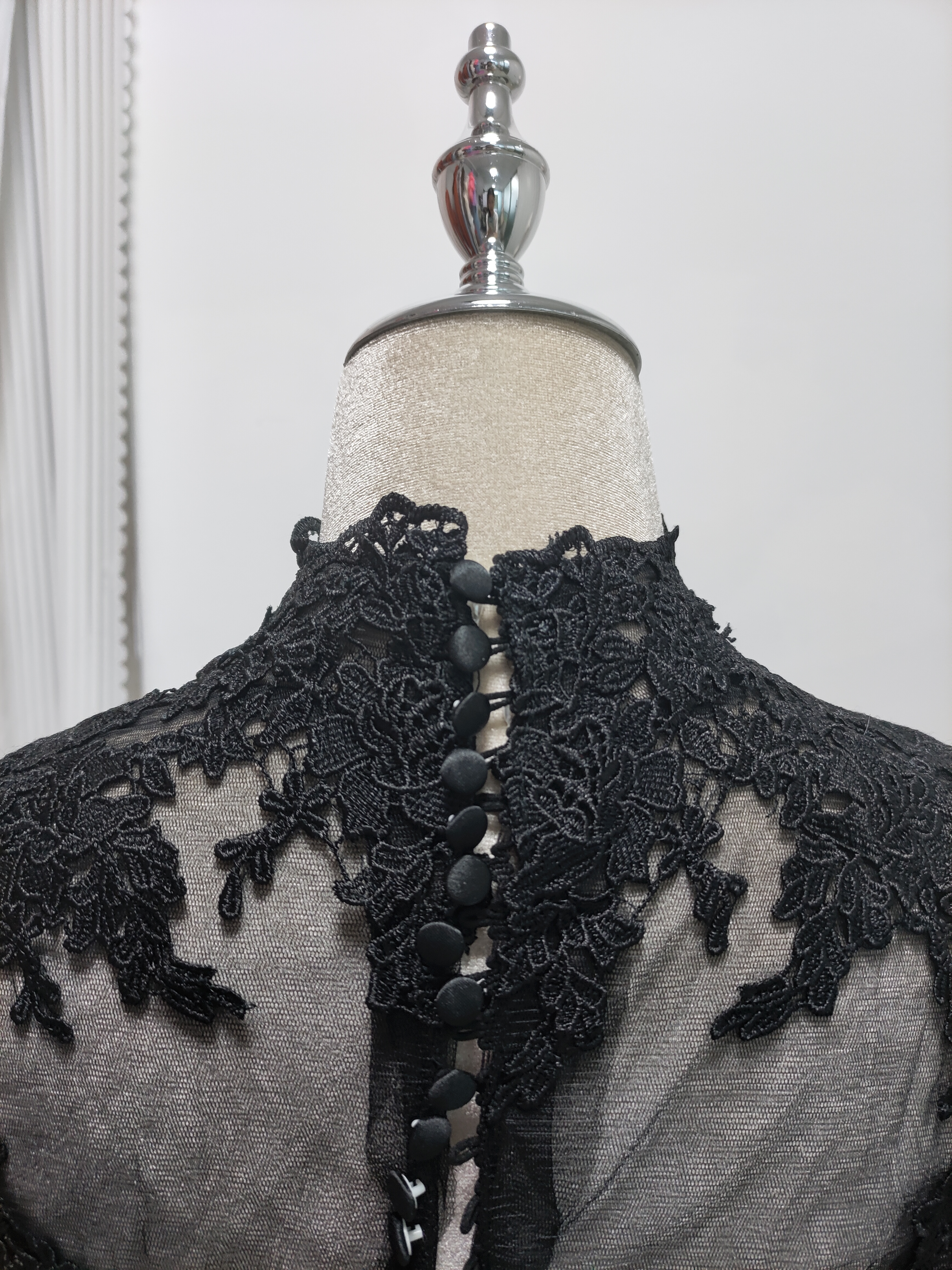 ボレロ ハイネック ブラック くるみボタン ロングスリーブ エレガント ブライダル 結婚式