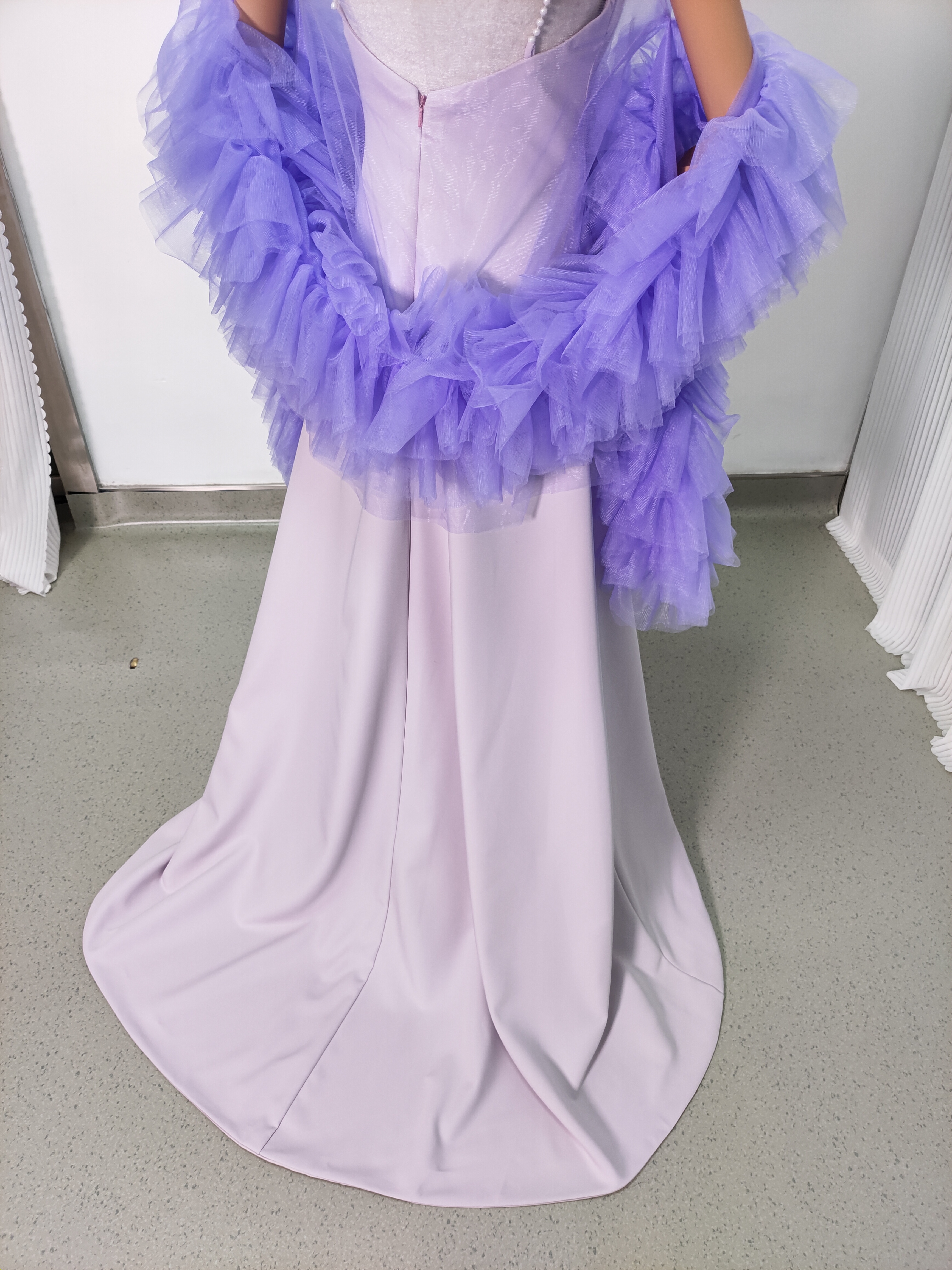 人気上昇！2ways パーティードレス パープル キャミソール ソフトチュール 前撮り 二次会