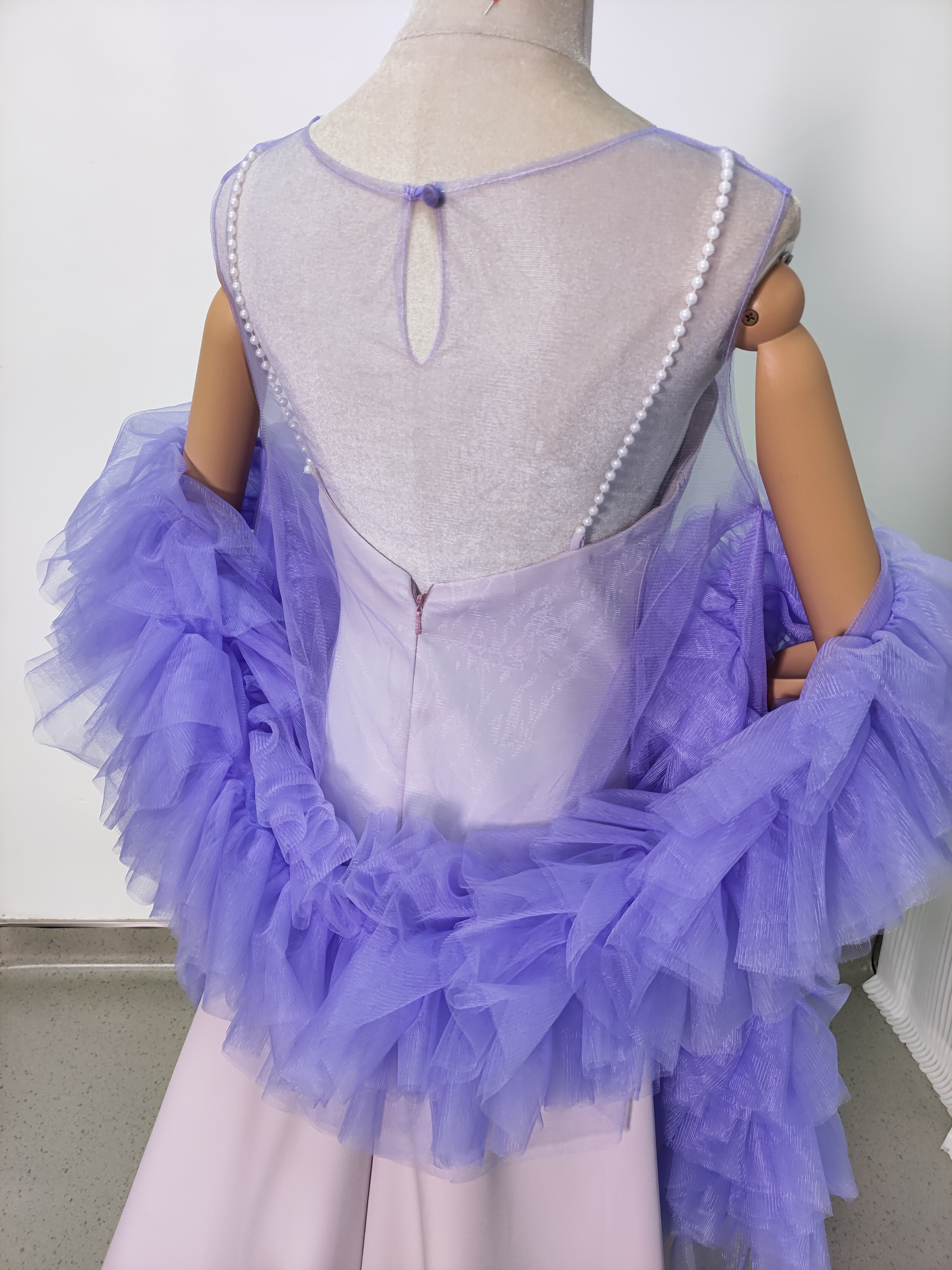 人気上昇！2ways パーティードレス パープル キャミソール ソフトチュール 前撮り 二次会