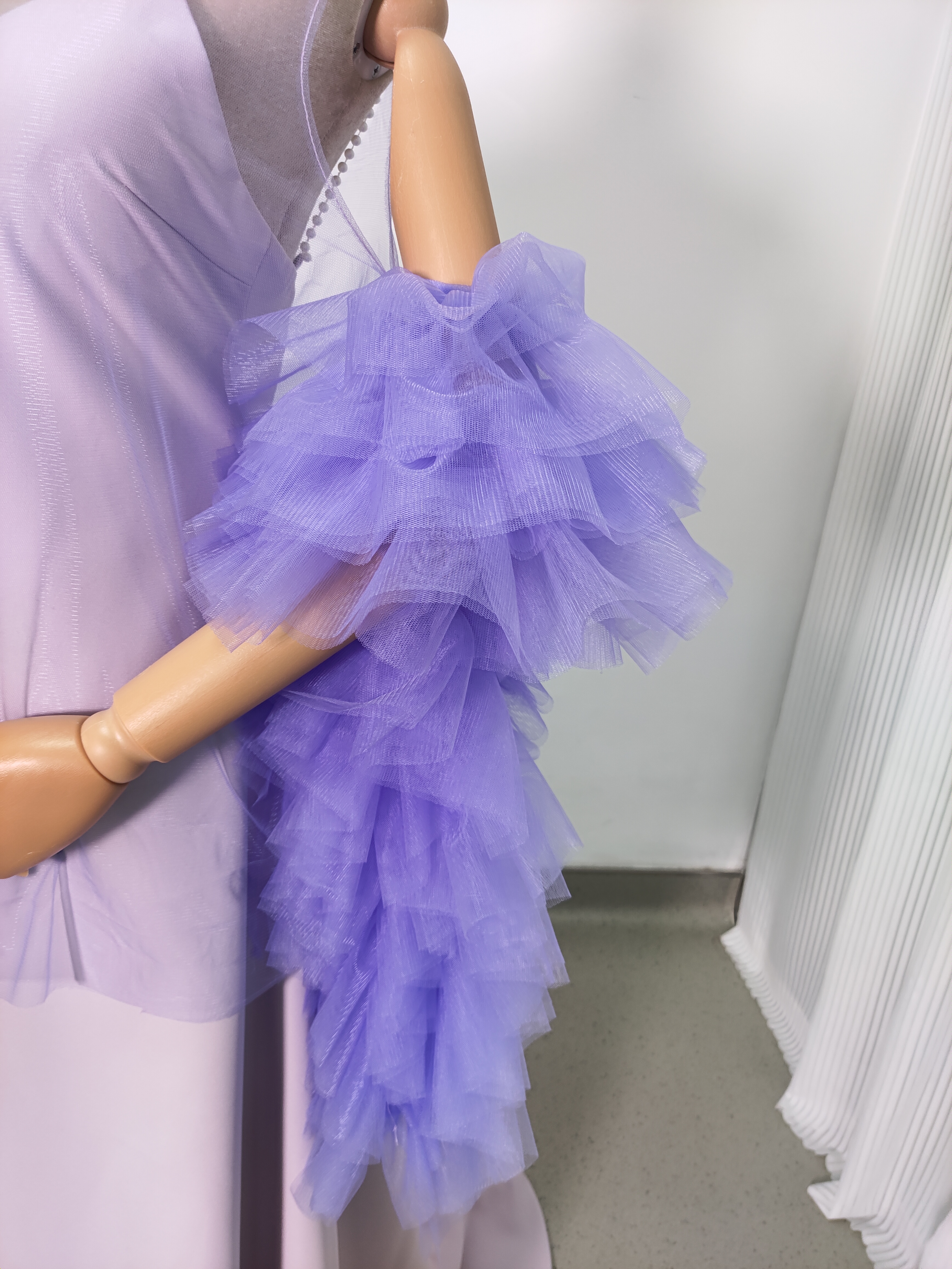 人気上昇！2ways パーティードレス パープル キャミソール ソフトチュール 前撮り 二次会