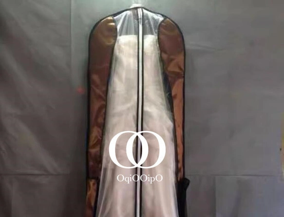 追加専用　ドレスの持ち運びに便利なドレスバッグ ドレスカバー 衣類カバー　ワインレッド/シルバー白/茶