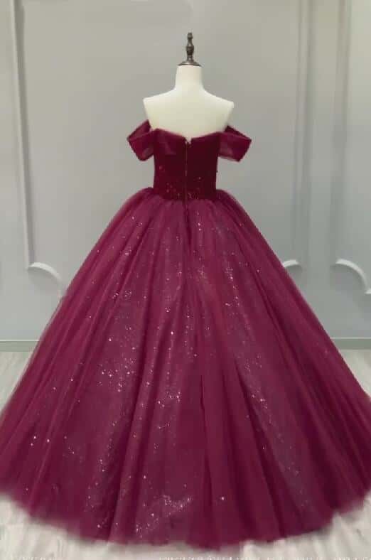 カラードレス ビビッドピンク オフショルダー キラキラスパンコール シークインチュール 花嫁