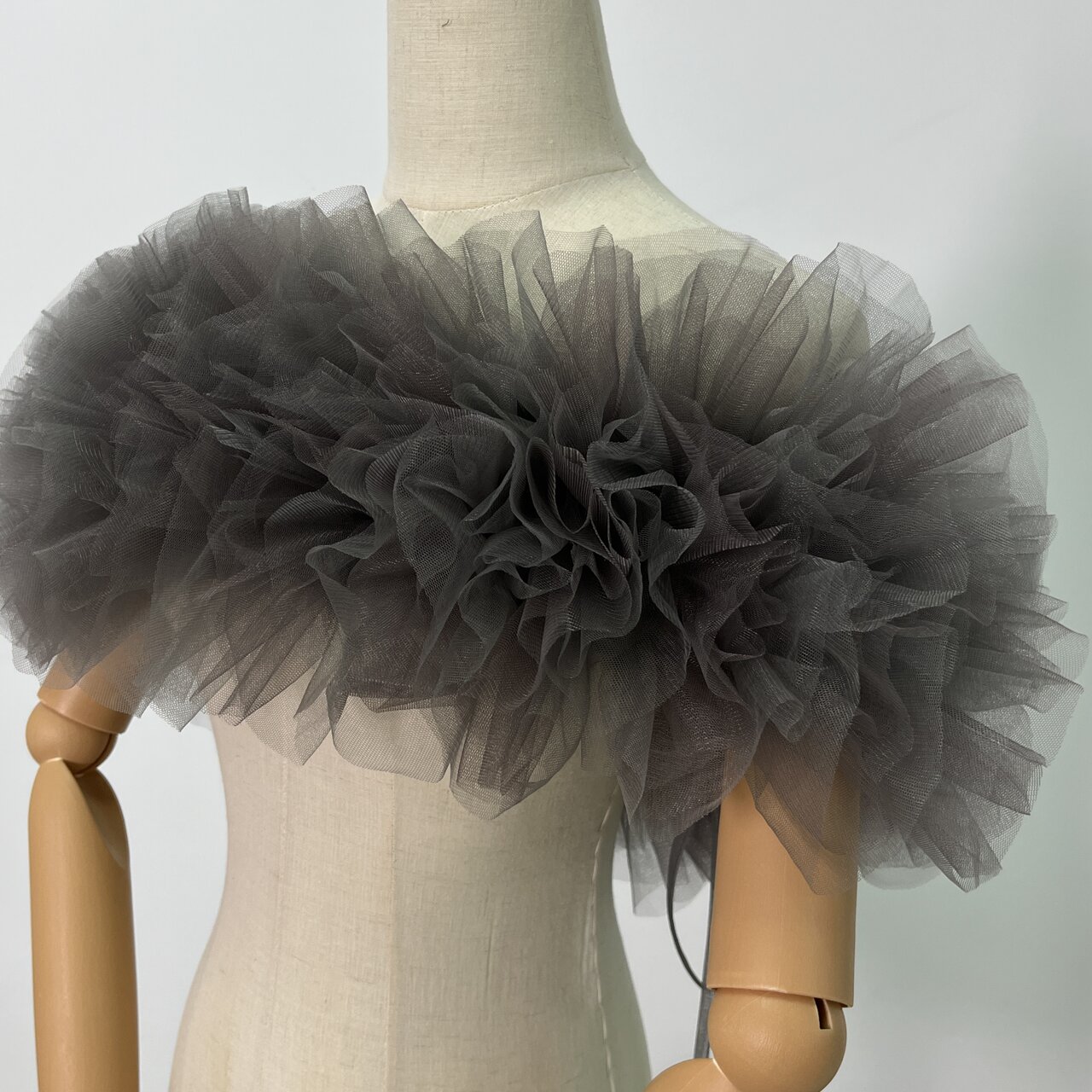 送料無料！ウエディングドレス グレー ２色ミックス オフショルダー カラードレス サイズ調整可能　ドレスアレンジ お色直し