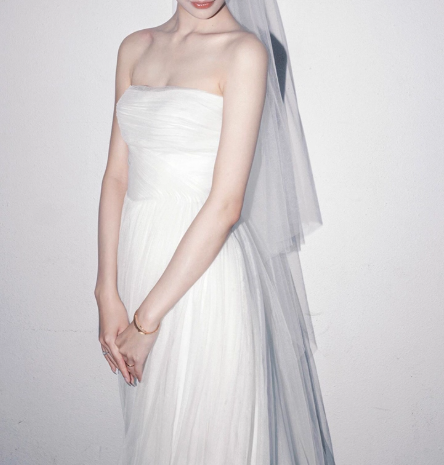 ウェディングドレス ベアトップ ソフトチュール ふわふわドレス ワンピース 結婚式 披露宴 前撮り