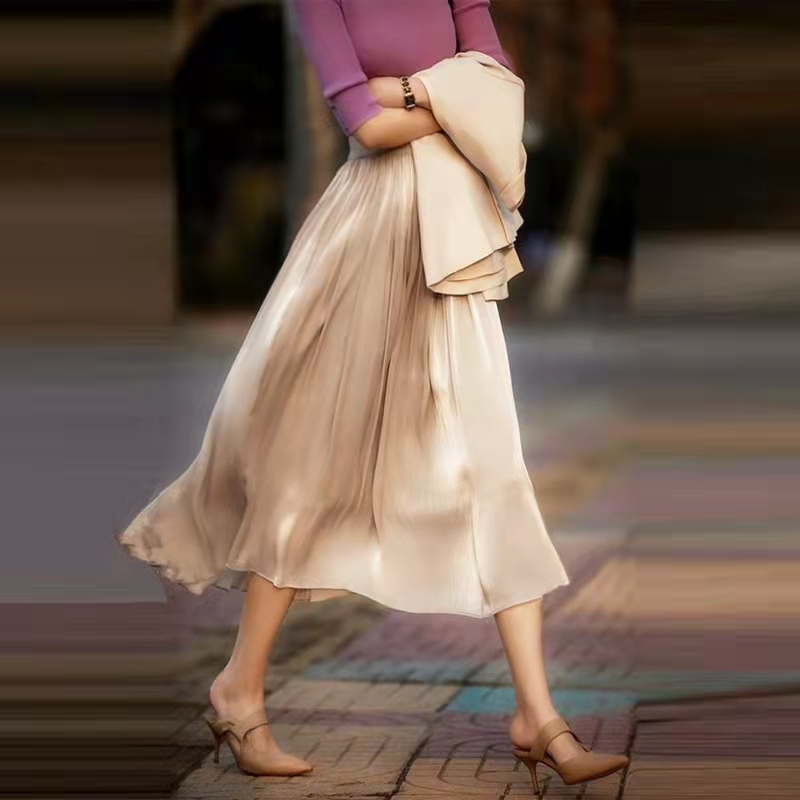 時尚飄逸美人絲線牛奶珠光裙