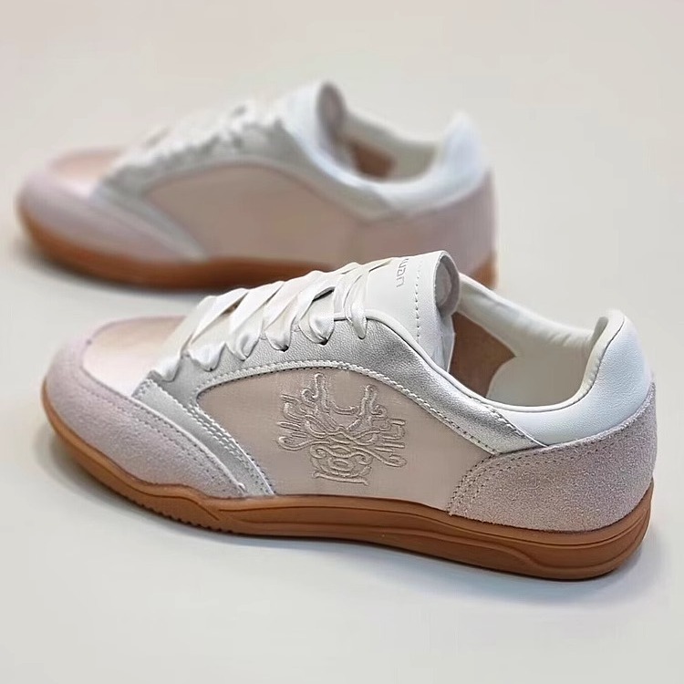 休閒百搭綢緞厚底真皮板鞋