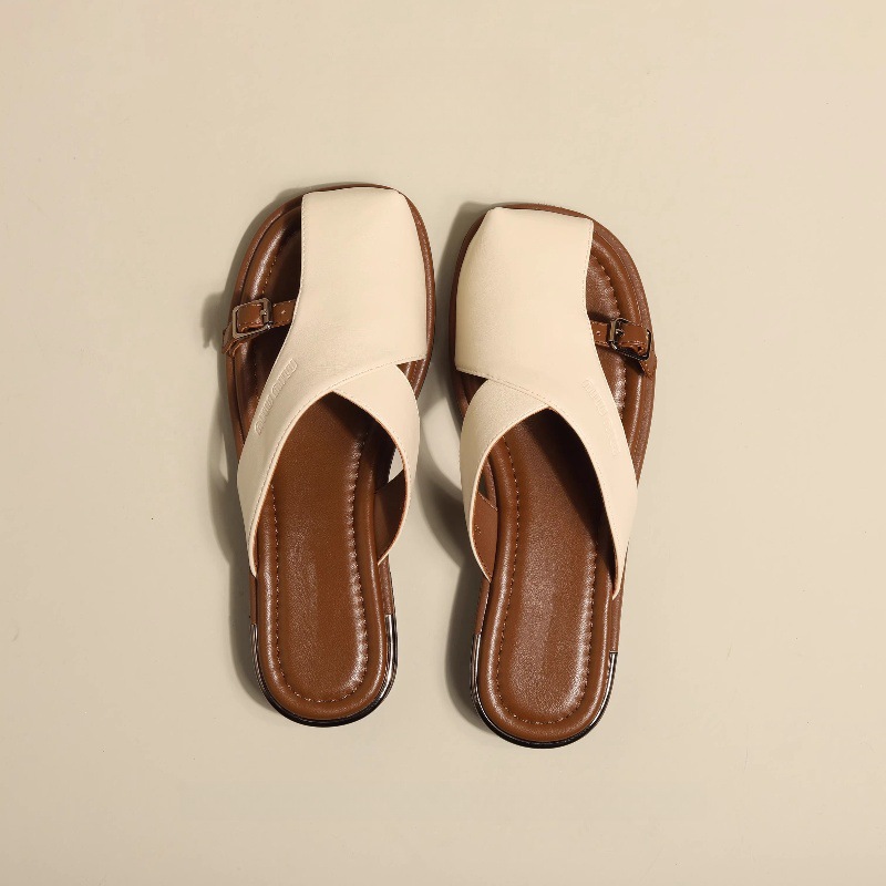 法式平底復古套趾涼拖鞋海灘涼鞋