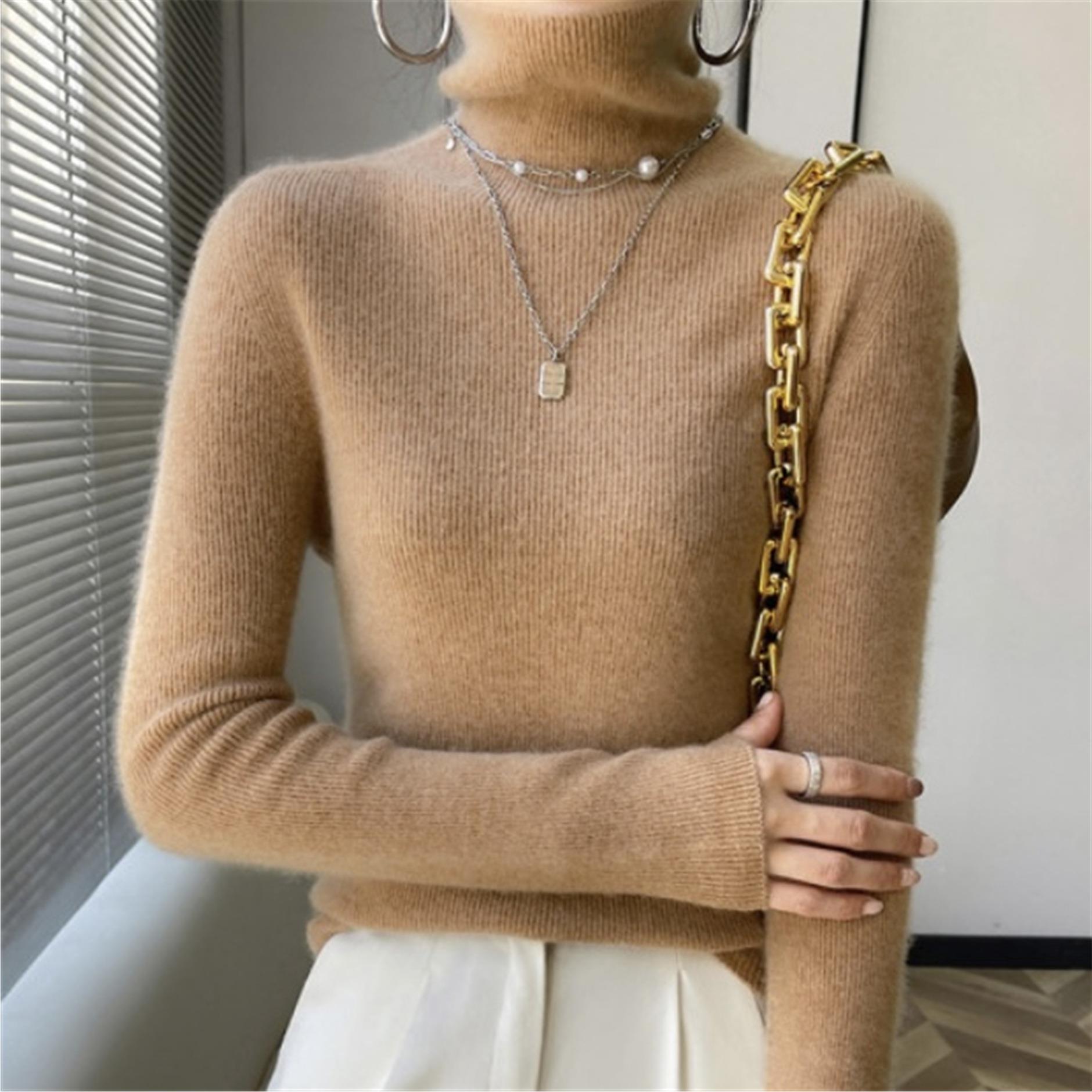 小眾氣質堆堆領針織衫高級感內搭上衣