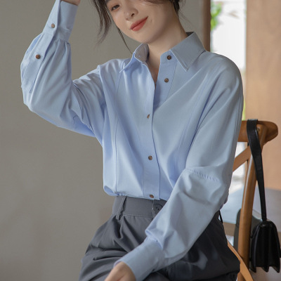 抗皺法式設計感疊穿小眾長袖襯衫