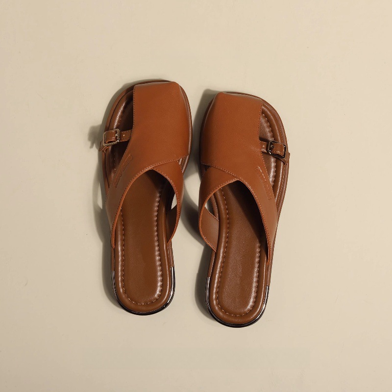 法式平底復古套趾涼拖鞋海灘涼鞋