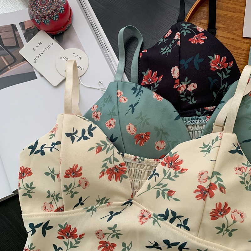 性感甜美碎花吊帶小背心