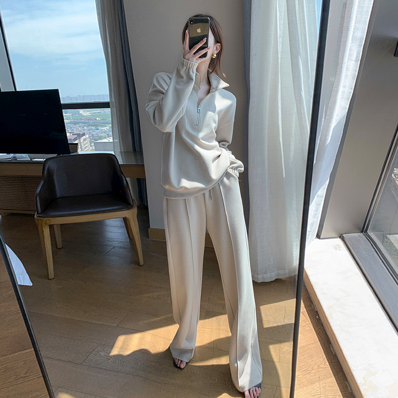 御姐氣質時尚休閒衛衣闊腿褲兩件套