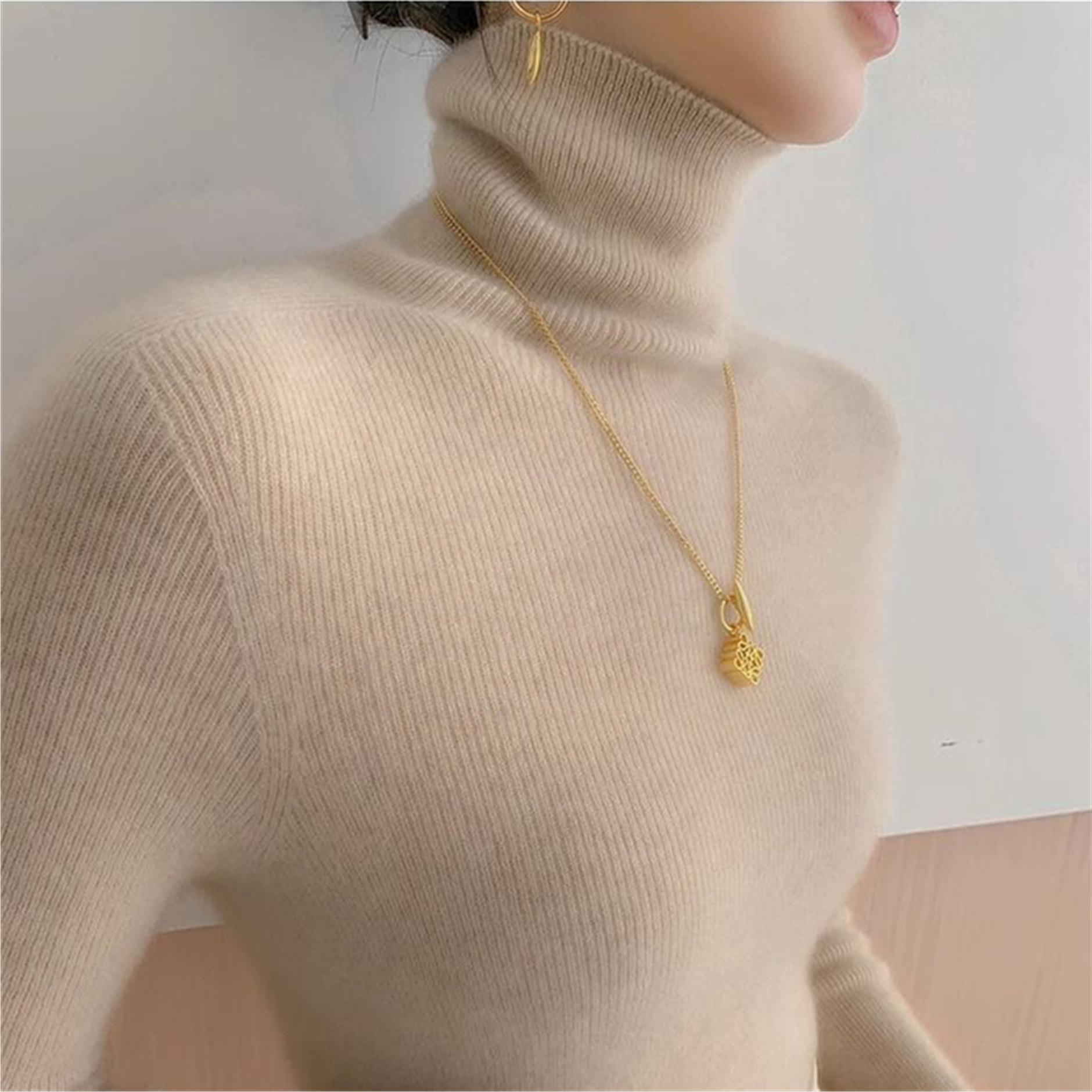 小眾氣質堆堆領針織衫高級感內搭上衣