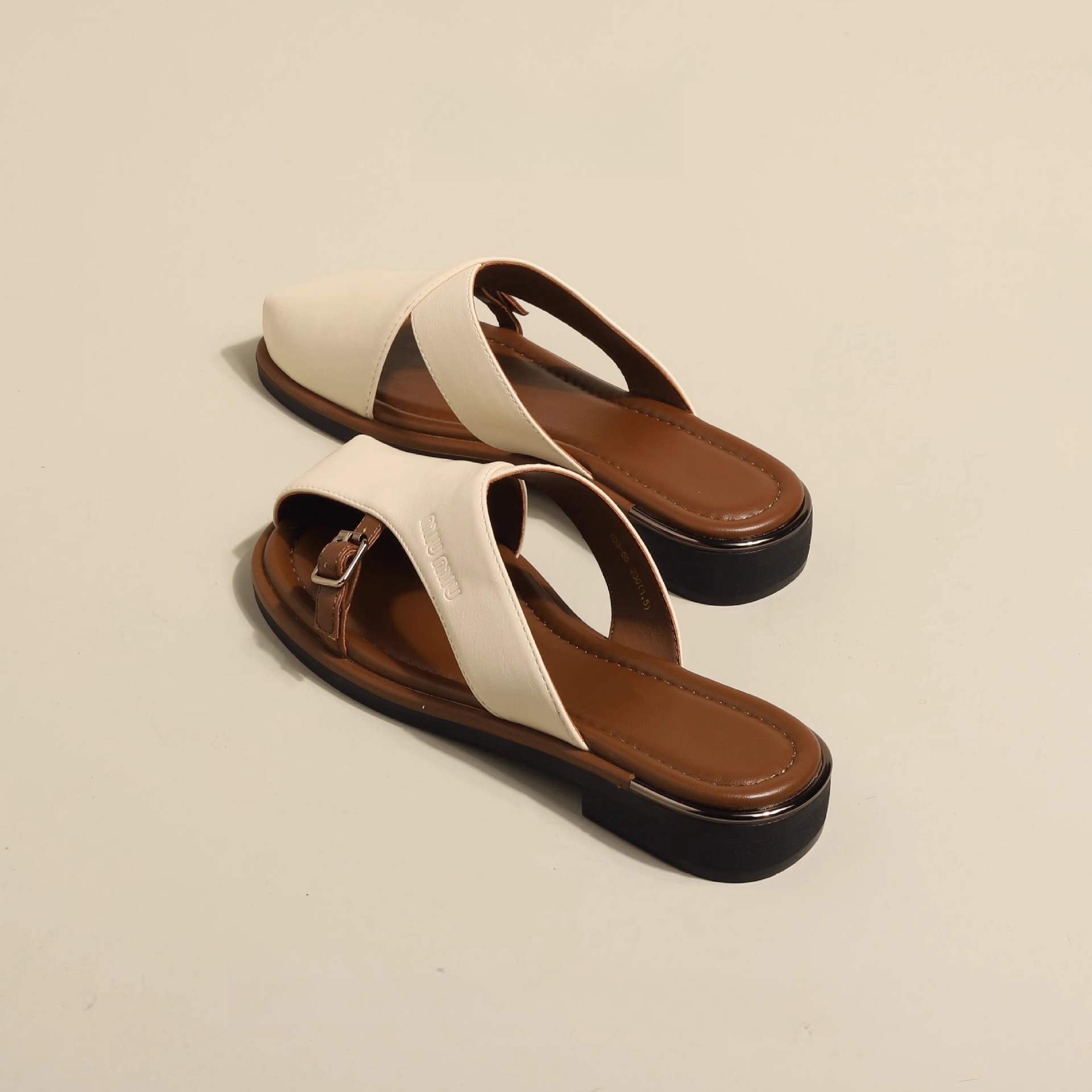 法式平底復古套趾涼拖鞋海灘涼鞋