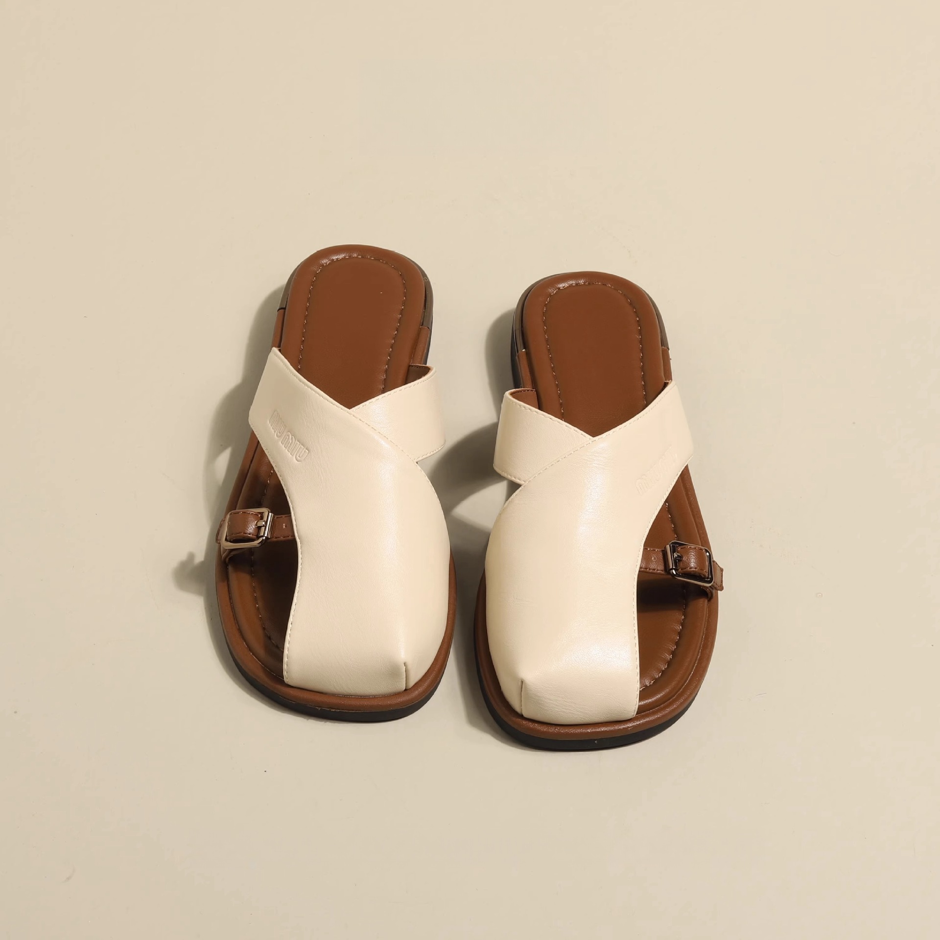 法式平底復古套趾涼拖鞋海灘涼鞋