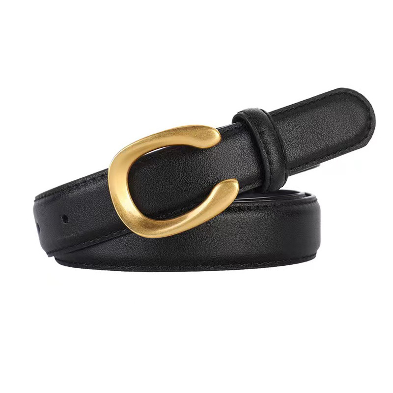 百搭簡約時尚方扣高級感裝飾皮帶（7色）