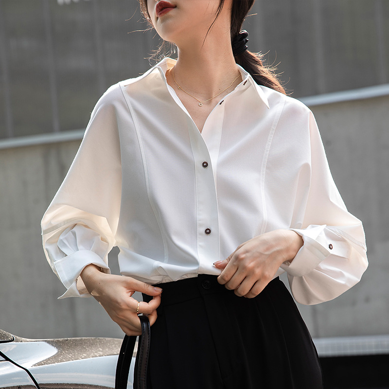 抗皺法式設計感疊穿小眾長袖襯衫