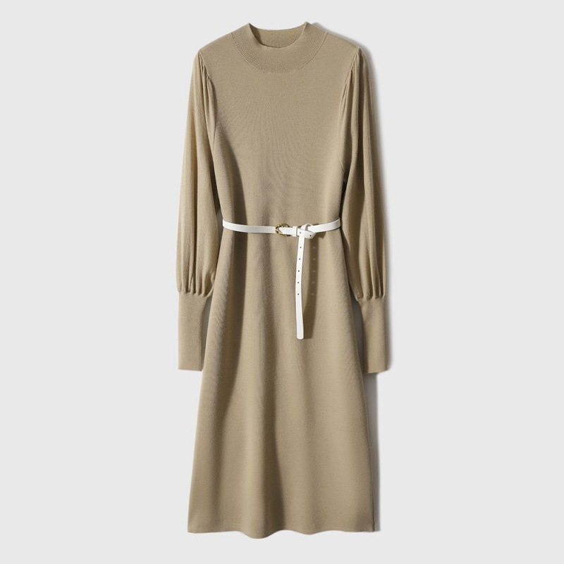 新款簡約收腰顯瘦內搭毛衣打底連衣裙