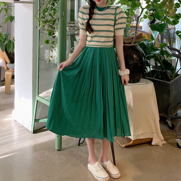 小清新甜美減齡休閒短袖+半身裙