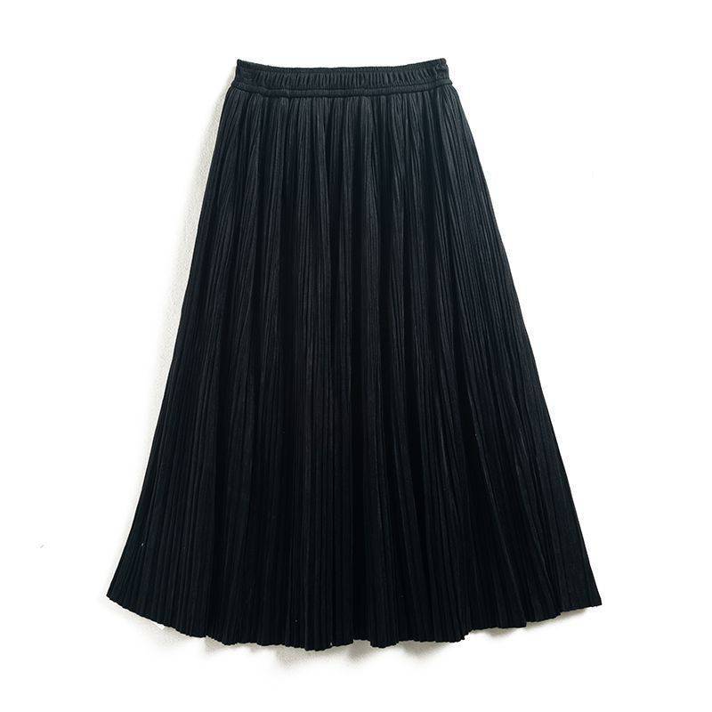 復古高腰大裙擺絲絨半身裙