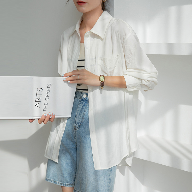 設計感小眾寬鬆翻領休閒襯衫