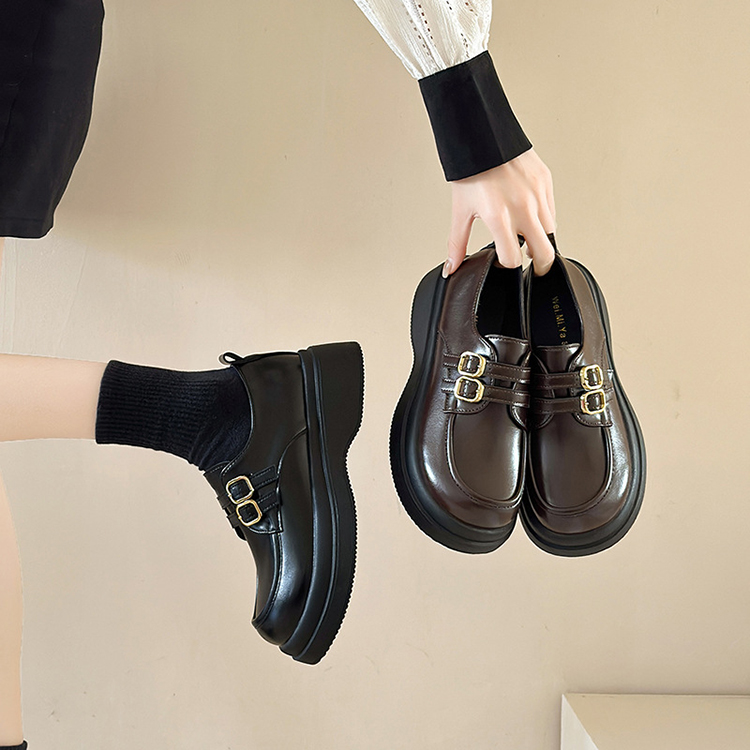 新款厚底復古英倫風小皮鞋