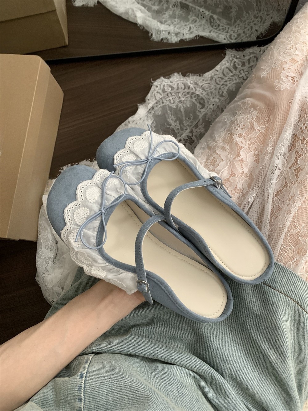 平底芭蕾風絲包頭半拖鞋(5色)