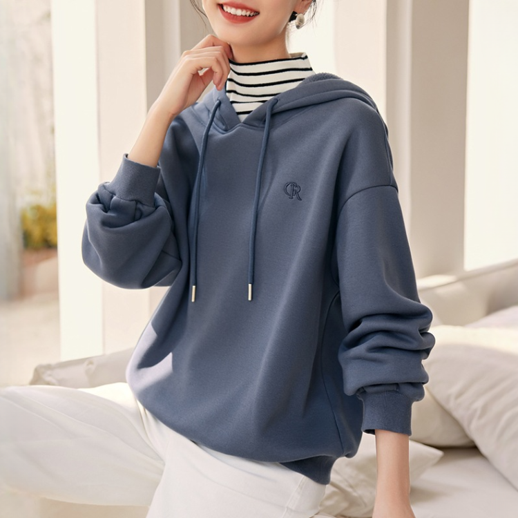 簡約時髦百搭休閒字母繡花衛衣