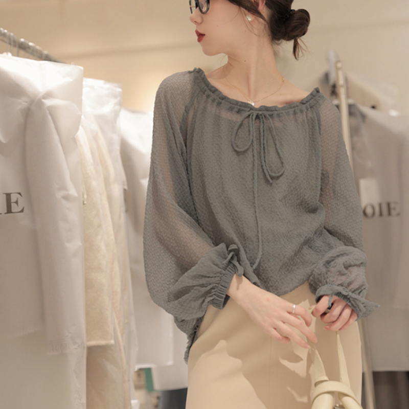 復古優雅別緻領型設計感小眾氣質襯衫