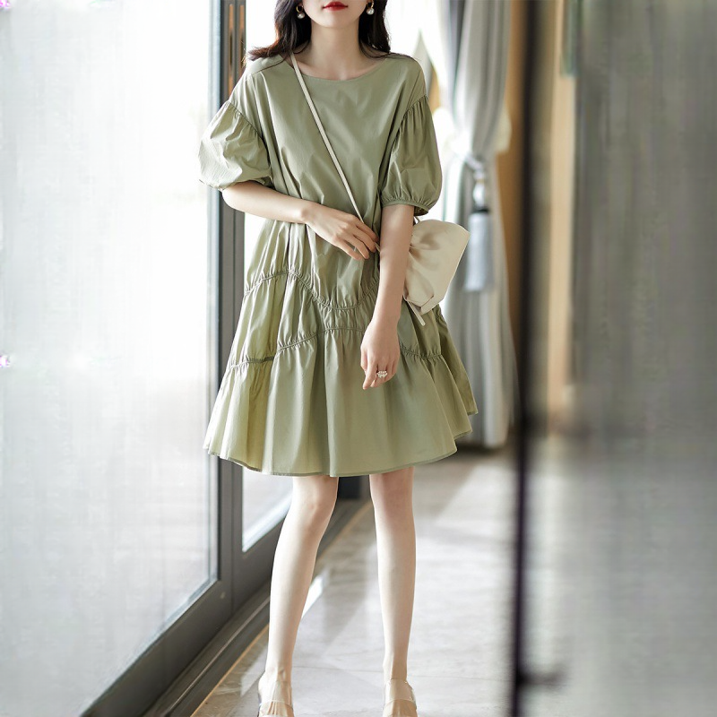 小眾設計精緻減齡泡泡袖娃娃裙