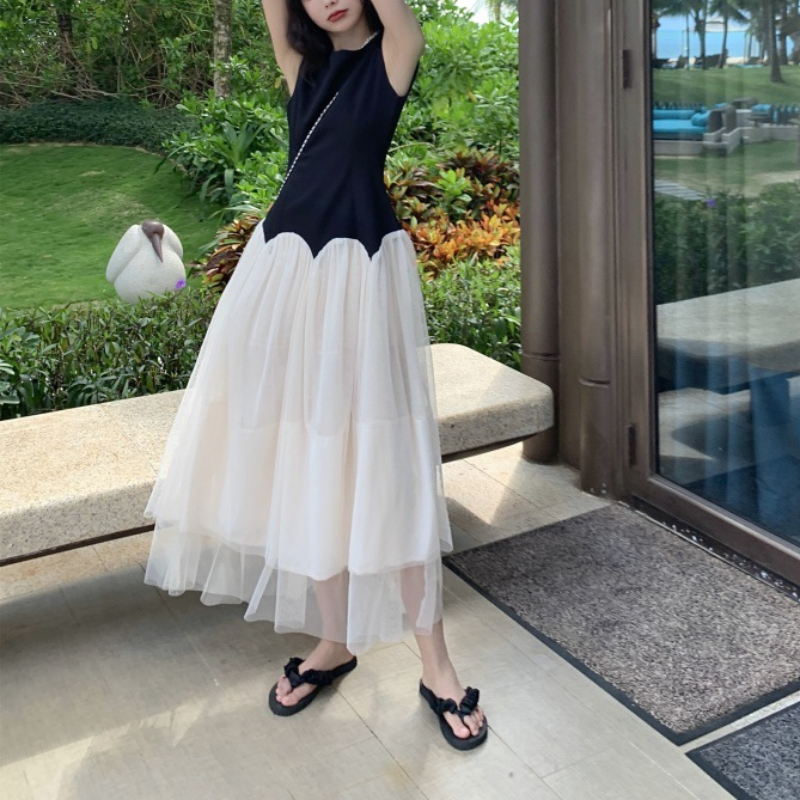 輕奢高級感氣質大裙擺女裝連衣裙