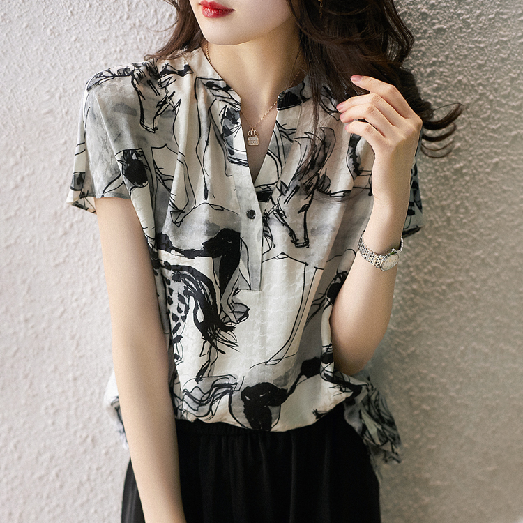 設計感小眾雪紡寬鬆洋氣顯瘦襯衫