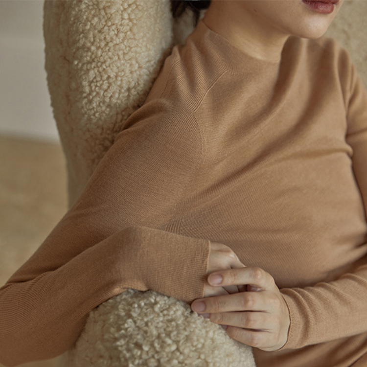 無縫一體半高領羊毛打底衫（11色）