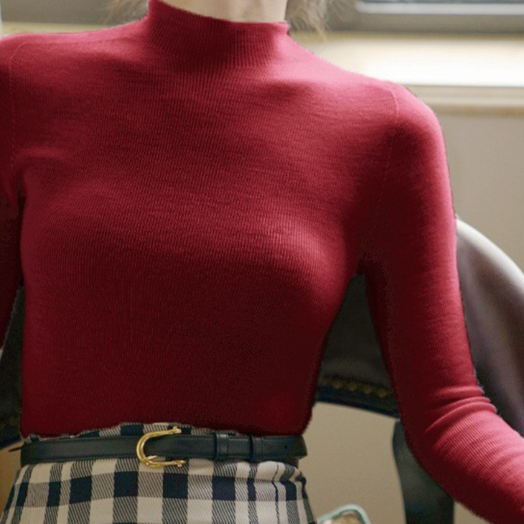 無縫一體半高領羊毛打底衫（11色）