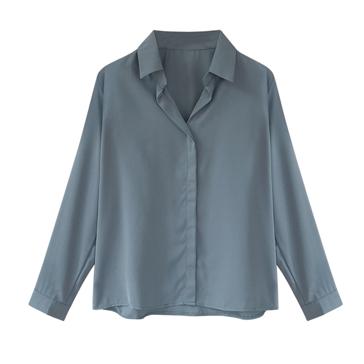 四色通勤簡約雪紡寬鬆襯衫