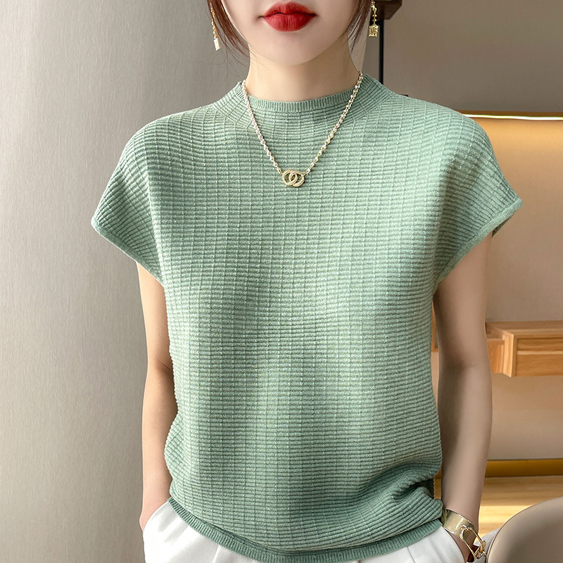 半高領針織內搭通勤T恤