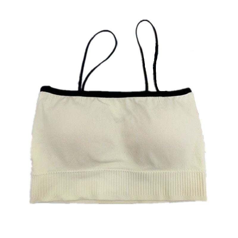 韓版內搭撞色帶胸墊抹胸