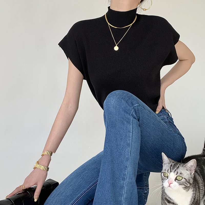 半高領坎肩針織馬甲氣質上衣