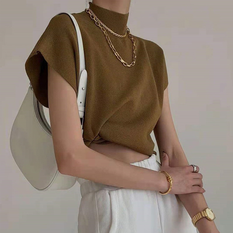 半高領坎肩針織馬甲氣質上衣