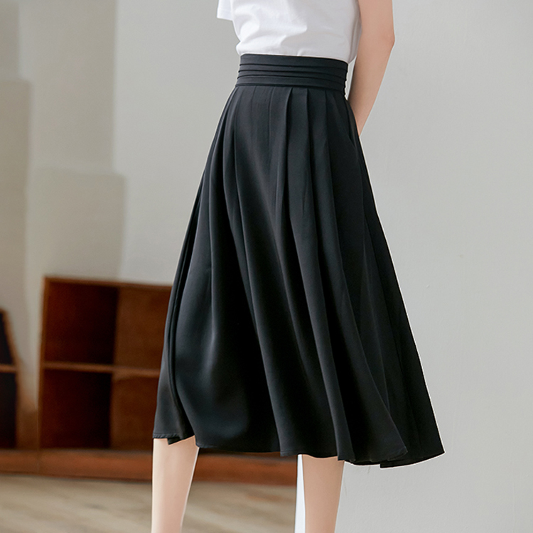 高腰百褶通勤簡約氣質半身裙