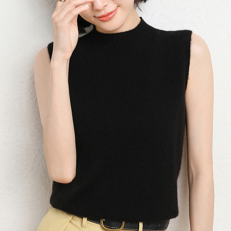 半高領無袖內搭針織背心