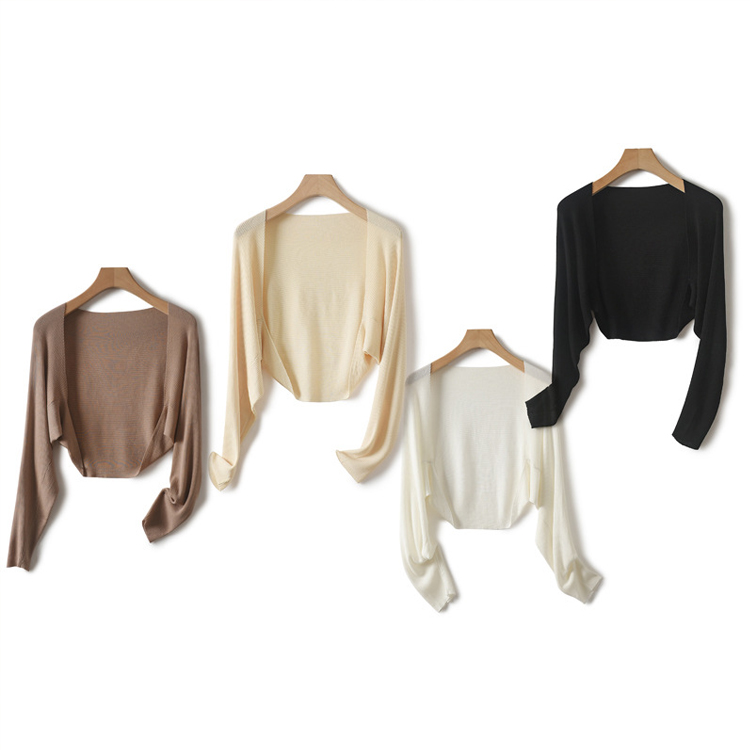 亞麻冰絲針織外搭防曬衣