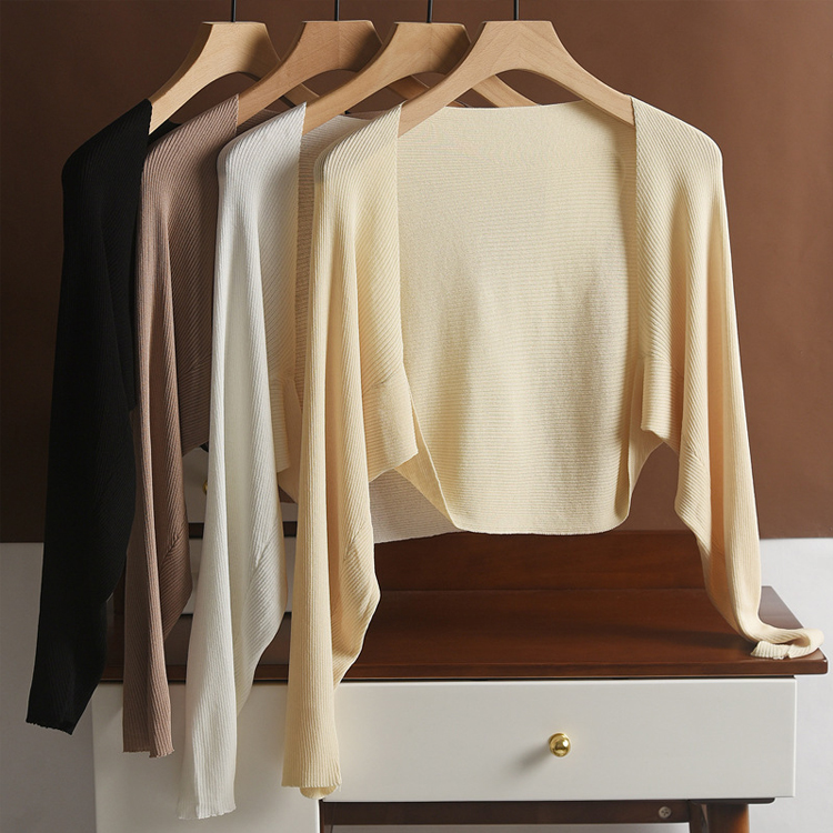 亞麻冰絲針織外搭防曬衣