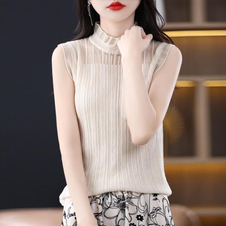 木耳邊蕾絲通勤內搭背心