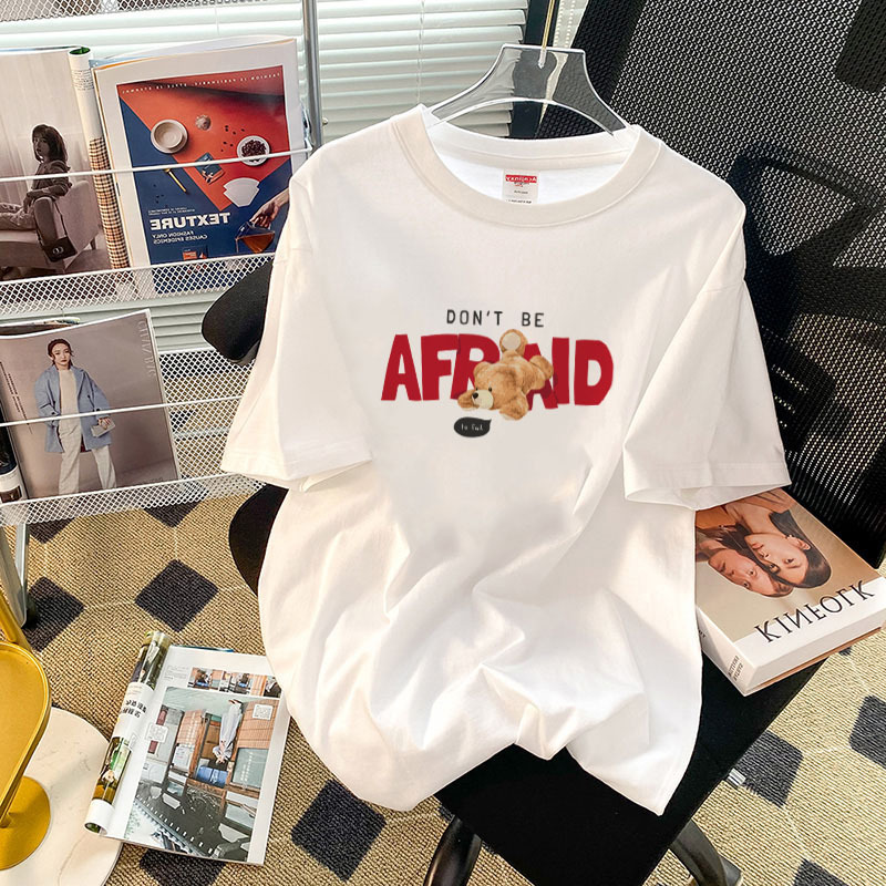 創意字母印花圓領純棉短袖