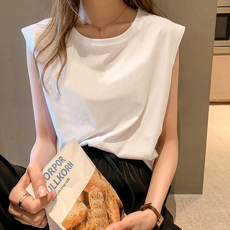 韓系純色簡約夏季無袖T恤（5色）