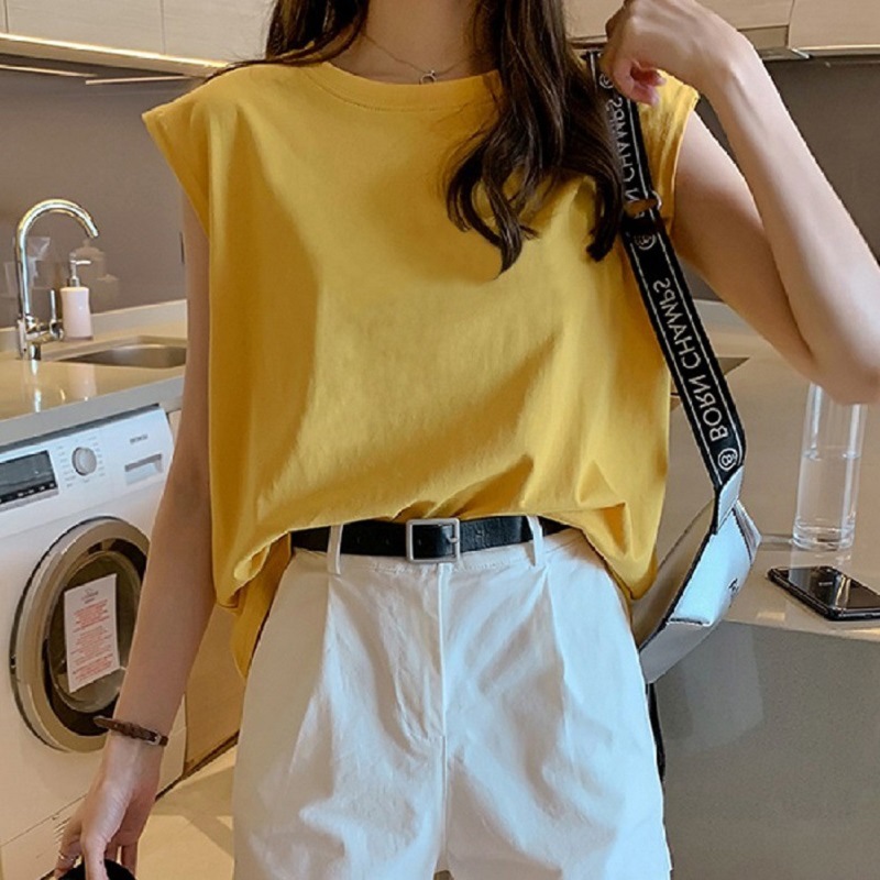 韓系純色簡約夏季無袖T恤（5色）